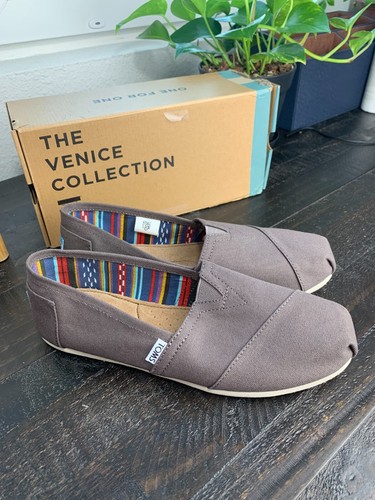 TOMS Ash Stripes Classic Canvas Slip 