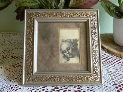 Leonardo Da Vinci-Head of Leda-Custom Mat & Frame Mini Print Reproduction  Used