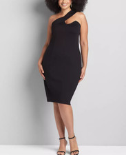 LANE BRYANT WOMEN'S BLACK ONE SHOULDER BODYCON DRESS PLUS Sz 28