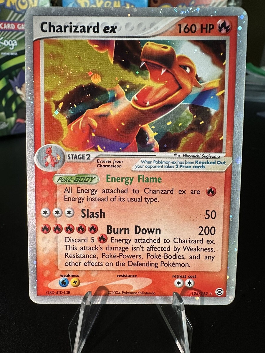 CHARIZARD EX 105/112 - ULTRA RARE 2004 - POKEMON FIRE RED LEAF