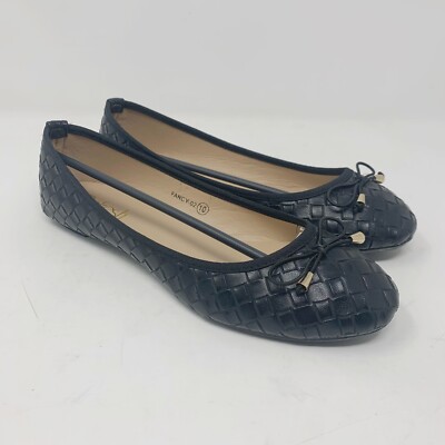 Brand New Refresh Women s Black Basketweave Slip-on Flats Size 10