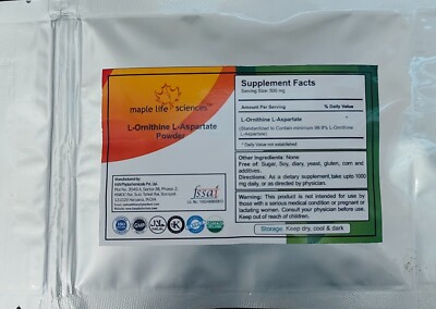 L-Ornithine L-Aspartate Powder 99.9% Pure & High Quality NO FILLERS