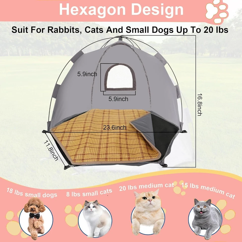 Tienda Catio pequeña para casa de mascotas interior/exterior con manta acogedora (14x24) para mascotas gratis Foto 3 de 4