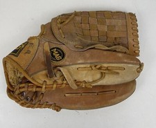 Vintage MAG II M-2497 Top Grain Leather Infield Baseball Glove Rawhide Lacing