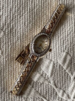 Ladies Elgin Gold Tone and Clear Gemstone Watch EG9857 | eBay