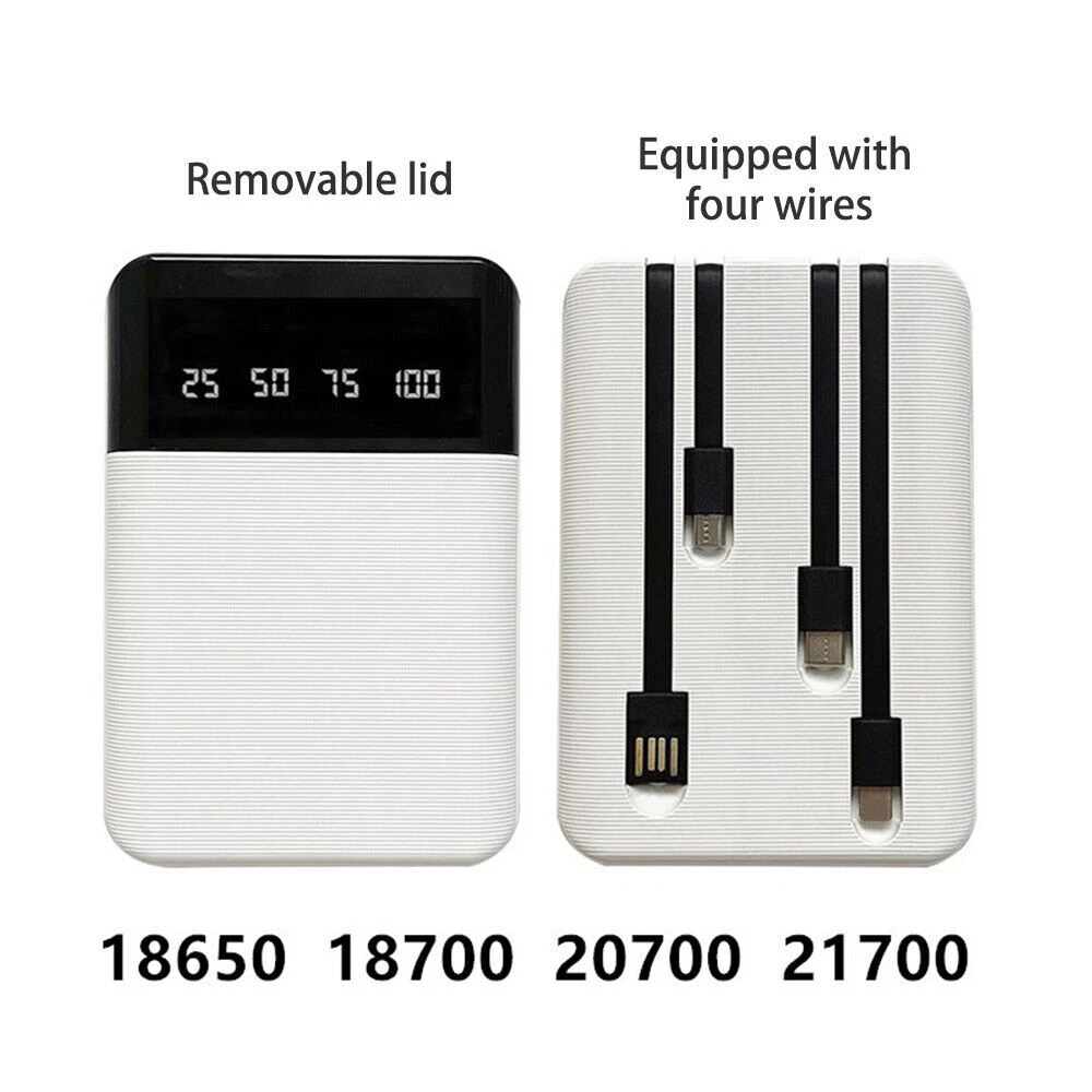 Smartphone Power Bank Charger Case Battery Box Shell Connector