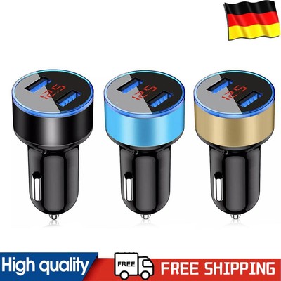 Car Charger Adapter Dual USB Aluminum Alloy Cigarette Lighter Adapter 3.1A 17.5W
