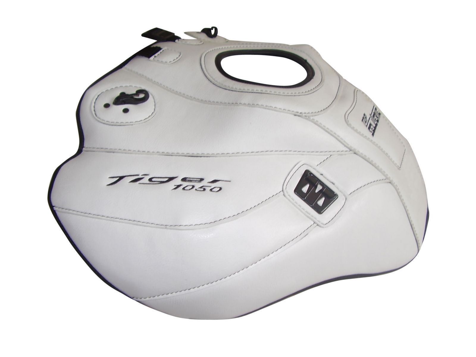 Cache réservoir essence Top Sellerie blanc noir moto Triumph Tiger 1050 protège-réservoir 2007