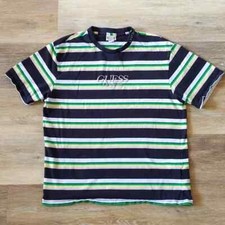 Guess Men's Striped Vintage Style T-Shirt Size M