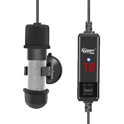 hygger Mini Aquarium Heater Betta Fish Tank Heater For 5-26 Gal Small Fish Tank