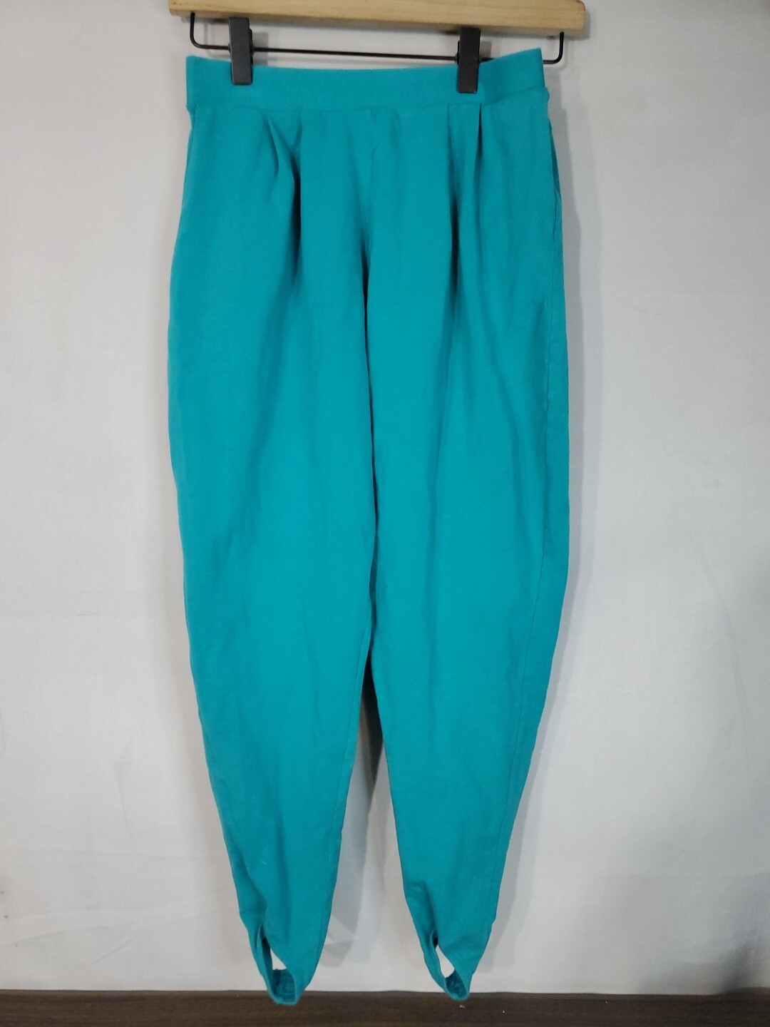 Vintage JUMP Sweatpants Women's Size Large With Stirrups Teal 90s Street Wear