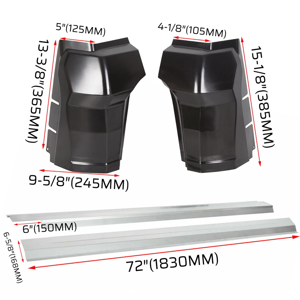 For 2009-2018 Dodge Ram Extended Quad Cab Outer Rocker Panels & Cab Corner Set - Изображение 4 из 4