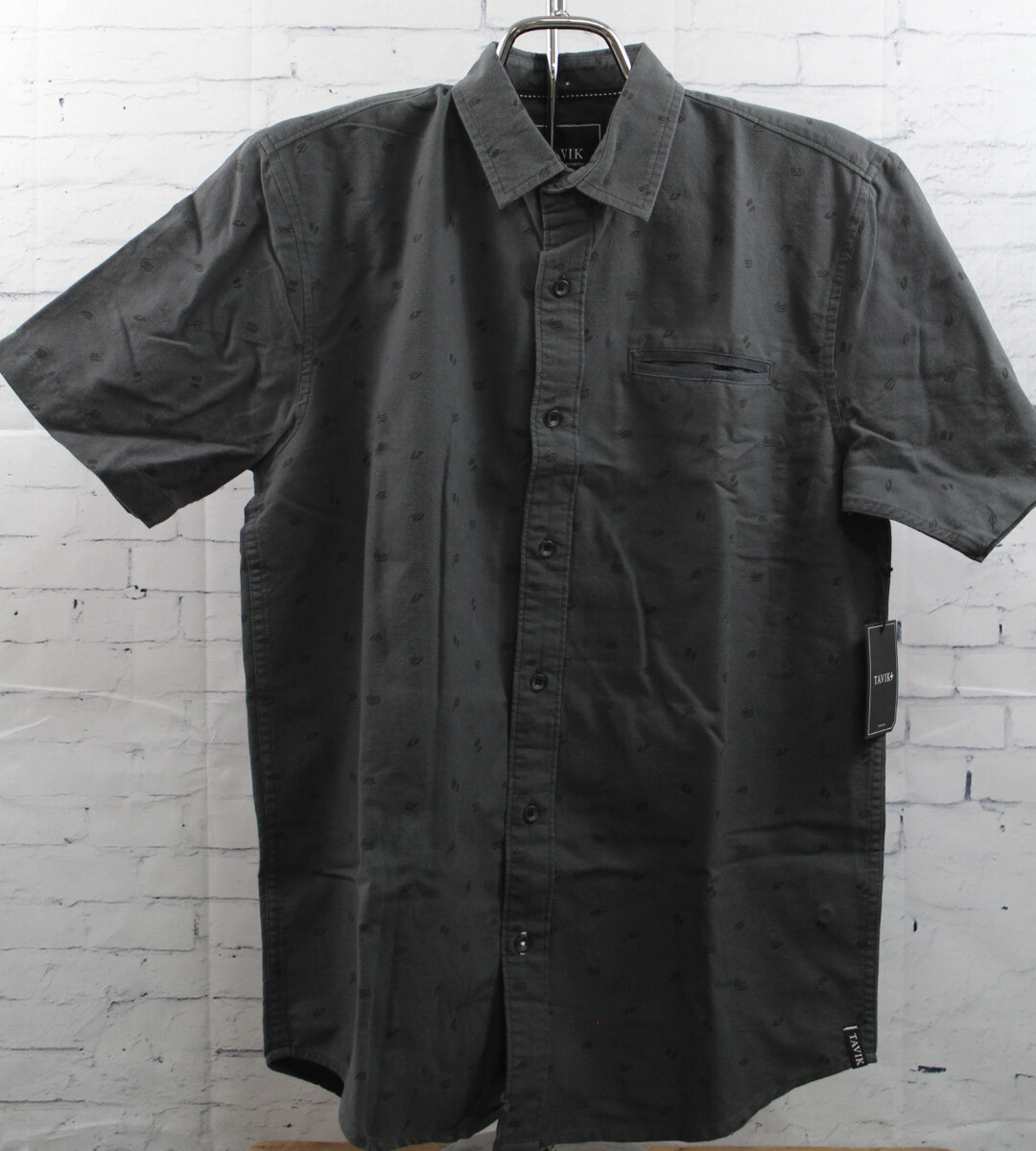 Новая мужская рубашка Tavik из натуральной кожи с коротким рукавом и карманами на пуговицах средней плотности