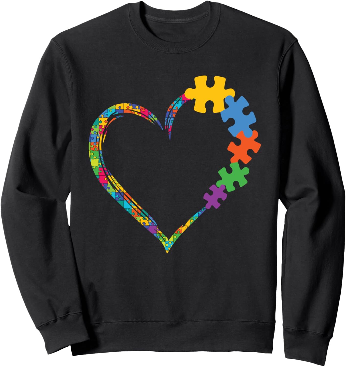 Colorful Autism Awareness Puzzle Heart Sweatshirt