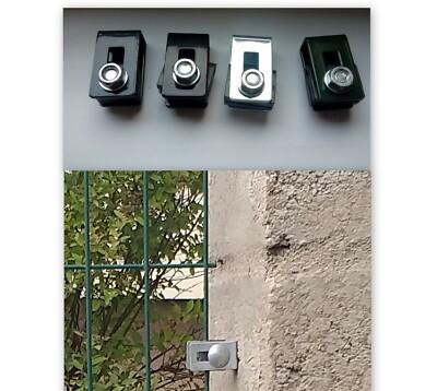 Galvanised Black Green Fence Post Panels Clips Hinges | eBay