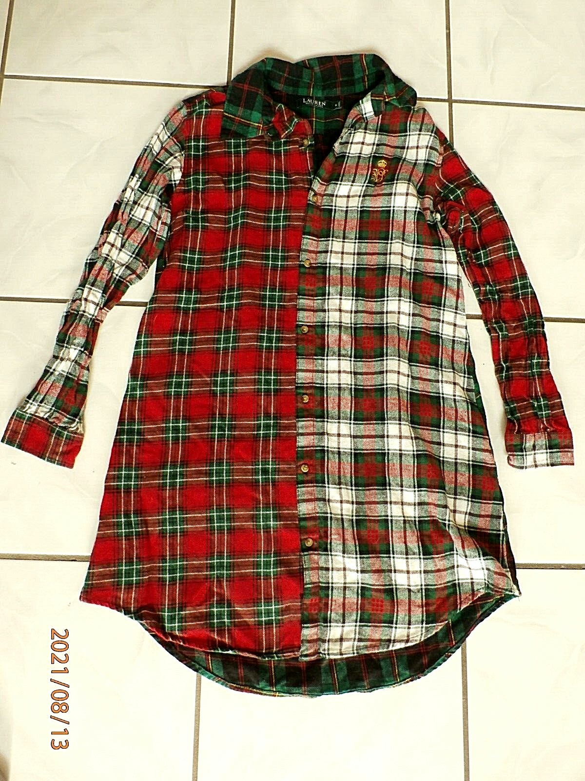 Ralph Lauren Plaid Patchwork Flannel Nightgown Sl… - image 7