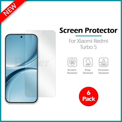6-Pack LCD Ultra Clear HD Screen Shield Protector for Phone Xiaomi Redmi Turbo 5