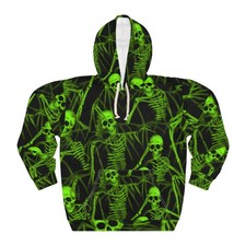 Green Skeleton Halloween All Over Print 3D Hoodie Unisex