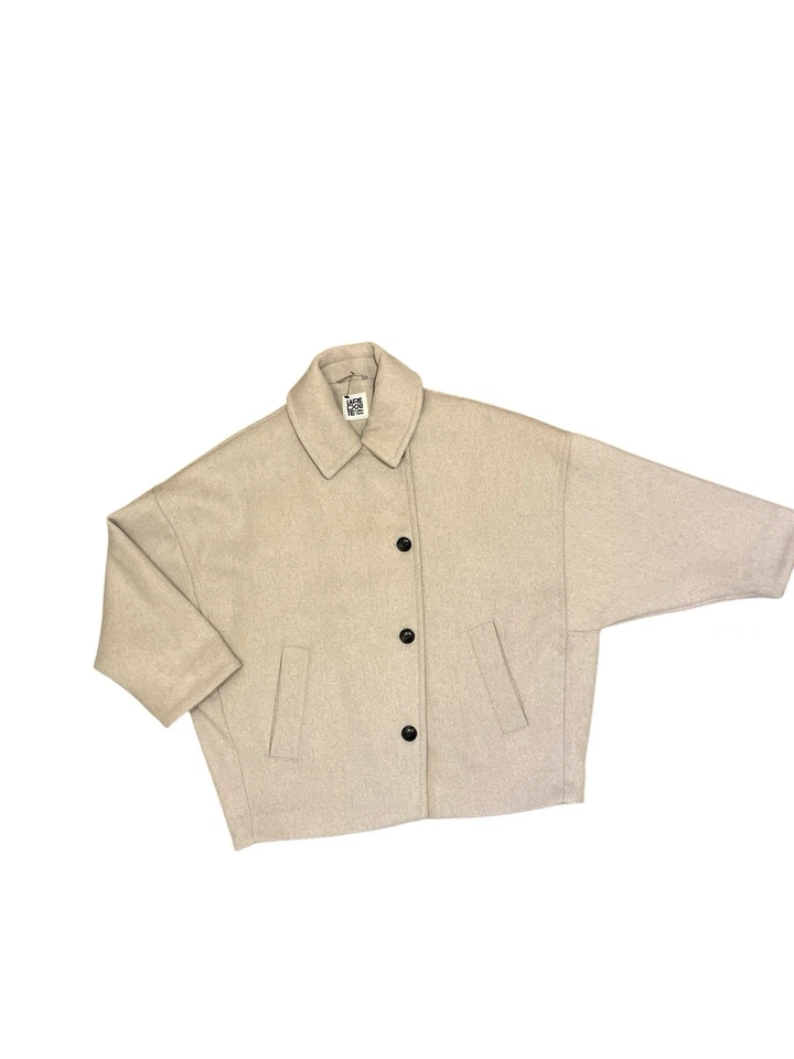 la radoute Collection Short Boxy Oversized Wool Blend Jacket Button Close Size M - Image 3 of 4