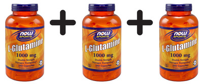 3 x NOW Foods L-Glutamine, 1000mg - 240 capsules (166,65 EUR/kg)