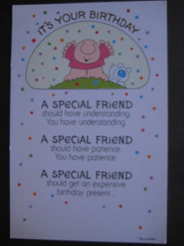 1990 vintage greeting card Ziggy BIRTHDAY To A Special Friend