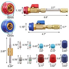 Car A/C Valve Core Tool Kit - R134A High/Low Pressure
