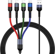 Multi Charging Cable 2Pack 4FT 4 in 1 Nylon Braided USB Fast Charging Cord Adapt