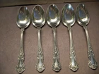 5 Gorham sterling silver Cambridge Pat. 1899 coffee spoon 5-3/8" long 84.27 gram