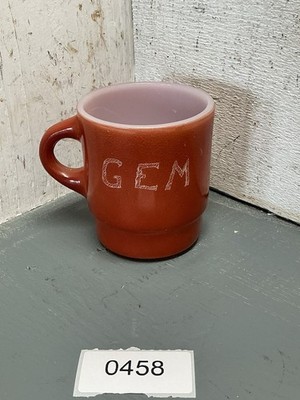 Vintage FIRE KING Mug GEM Cup Milk Tea Coffee Brown RARE HARD TO FIND   