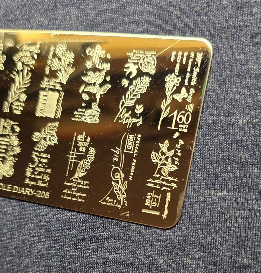 Nicole Diary 206 Plato de sello de uñas Café Amor propio Empoderamiento Vibtage años 80 90 Foto 4 de 4