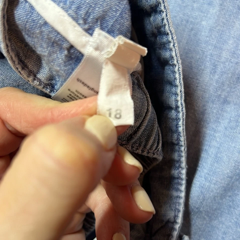 Talbots light wash wide leg elastic waist jeans size 18 B92 - Image 4 of 4