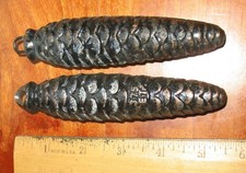2 Vintage Pine Cone CUCKOO CLOCK WEIGHTS 12.9...