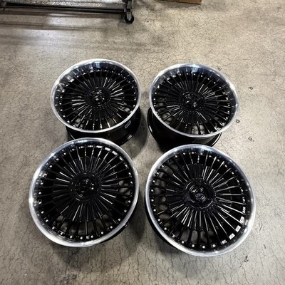 Used 22x9/22x10.5 MRR VP4 5x120 30/40 72.6 Black Machined Lip Wheels set-4
