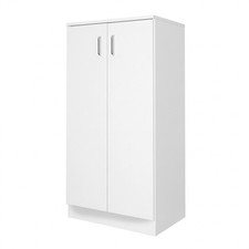 Mobile Multiuso Armadio 2 Ante 3 Ripiani Dispensa Salvaspazio 71x38x130 Cm