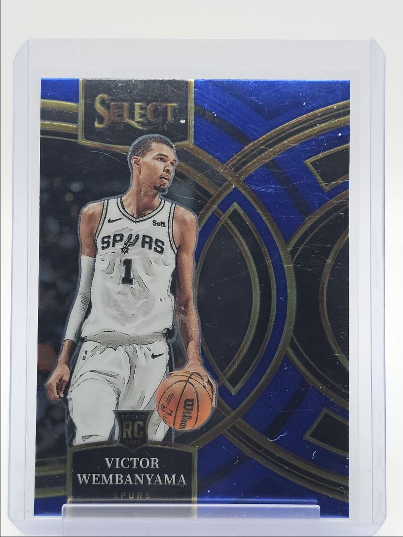 VICTOR WEMBANYAMA 2023-24 SELECT PREMIER LEVEL ROOKIE BLUE SPURS B RC Q5754