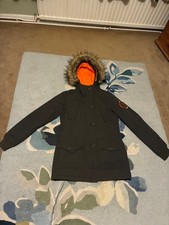 Superdry Olive Rescue Parka Coat Size S (Uk Size 10) 