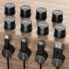 Magnetic Cable Clips 360  Rotation Cord Holder, 12 Pack 12 PACK, Black