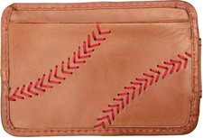 Rawlings Baseball Stitch Leather Front Pocket Magnetic Wallet RS10002 RFID - TAN