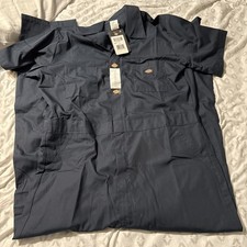 Dickies Mens Sz Large Tall Navy Deluxe Blended Workwear Jumpsuit Coveralls
