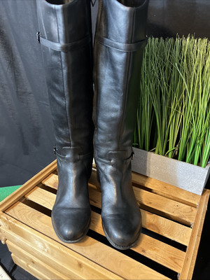 Gianni Bernini Women's Black Calf High Black Leather Boots 8M