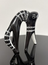 Rare Cmielow Porcelain Black White Scared Wild Cat Dziki Kot VGC