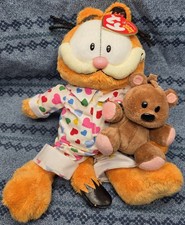 TY Beanie Baby GOODNIGHT GARFIELD Pooky Bear Bedtime Plush New W Tags Retro 2005