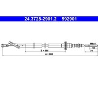 Seilzug KupplungsbetäTigung ATE 24.3728-2901.2 FüR Chevrolet Daewoo Aveo Kalos