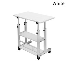 Mobile Computer Desk Laptop Table Height Adjustable Small Workstation with Wheel