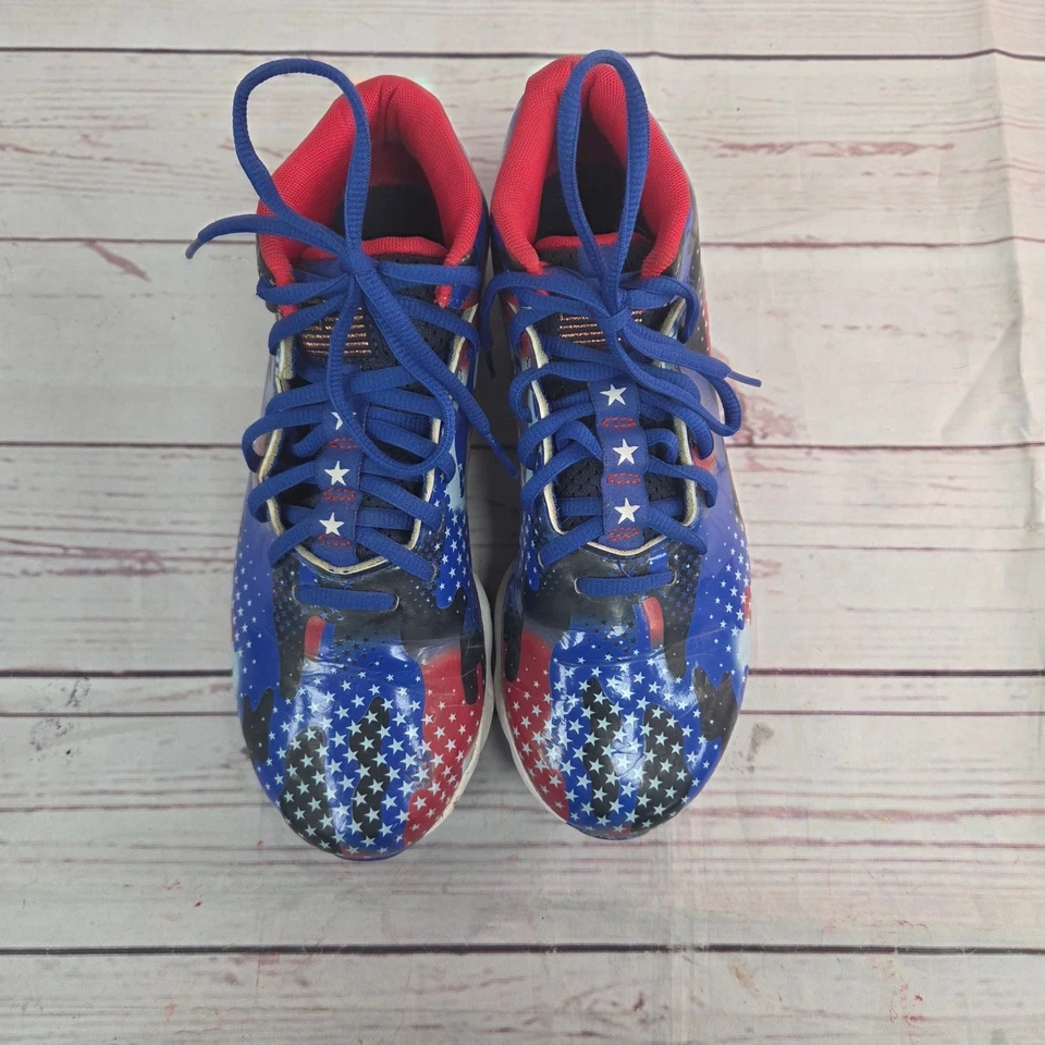 Бутсы Under Armour Jr Spotlight 4.0 США красные/белые/синие звезды 6y - Изображение 2 из 4