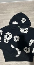 Denim Flower Hoodie Black and White One of One Kind Cheap Size Medium New No Tag