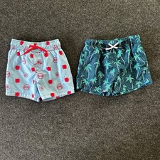 Marvel Spider-Man  Maamgic Boys Swim Trunks Lot 2 Pairs Blue Teal Size 3T