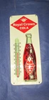 Vintage RC ROYAL CROWN COLA Soda Thermometer Tin Sign~Red Diamond Bottle~LQQK
