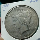 1934 S PEACE Silver Dollar Rare SEMI-KEY DATE