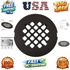 4    Oil Rubbed Bronze Snap-in Shower Drain Cover - Solid Brass Construction ...